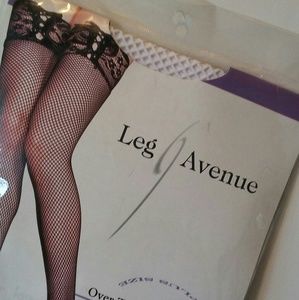 Plus size corset lace fishnet top white thigh high